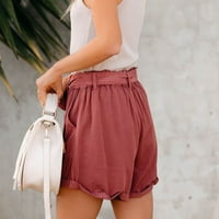 HHEI_K Womens Comfy ljetne kratke hlače Izvodni elastični džepovi za strugove Casual Beach Hlače Teretne