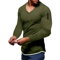 Muška proljeća i jesenska modna casual pune boje džepne majice sa patentnim zatvaračem na dugih rukava