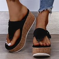 Flip flops za žene ljetne ženske ležerne debele pune pune pune velike ručnobone papuče Flip flops PU