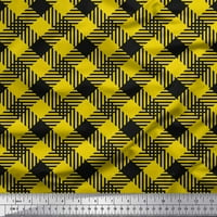 Soimoi Yellow Pamučna voil tkanina Dijagonalna provjera tiskano šivanje tkanine dvorište široko
