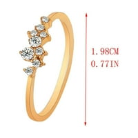 AUFMER nakit za klirensu 18K pozlaćeni dijamantni prsten sa devet dijamanata za dame