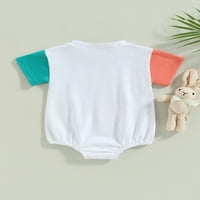 SOSTER BABY kombinezon za bebe Ljeto Bunny Pismo Ispis kontrast boja kratkih rukava za kratki rukav