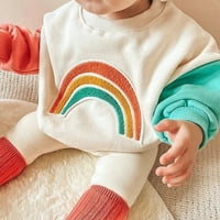 Fattazi Jesen mali dječji dječji dječački dječaci dukserice vrhovi boju patchwork dugih rukava s pulovernom