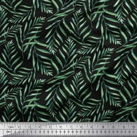 Soimoi Black Japan Crepe Satin Tkaninski borovi listovi odštampana zanatska tkanina sa dvorištem široko