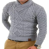 Muški džemper s dugim rukavima Pleteni pulover Zima toplo casual obični odjeća Jumper vrhovi duboko