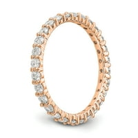 Čvrsta real 14K ružičasto zlato Polirano zajedničko prong 1CT CZ Vjenčani prsten za vječnost