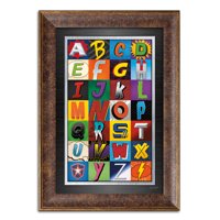 Gango Domaći dekor savremeni superherojski abeceda; Jedan 12x18in umjetnički otisak u zlatnom ukrasu