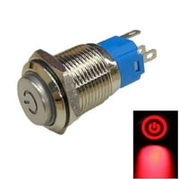 Prekidač za metalnu tipku s napajanjem LED 12-24V Momentalni prekidač gumba IP66