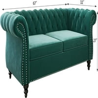 Chesterfield Sofa kože Moderni PU kauč kauča sa valjanim krakovima i naljepljivim za dnevnu sobu Spavaća