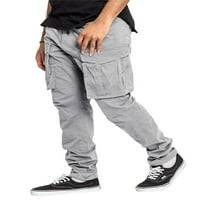 Thaisu Muškarci Casual Pants sa džepovima Solid Color Labavičarski vučnjak Jogger Tweatpants Pantalone