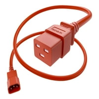 Prekidač za uključivanje Unirise PDU kabl za napajanje, C - C19, 15Amp, 14AWG, SJT jakna, 250V, crvena-6ft