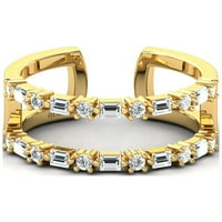 14K čvrsti zlatni dijamantni prsten, vjenčani prsten, podesivi dijamantski nakit, poklon za mamu