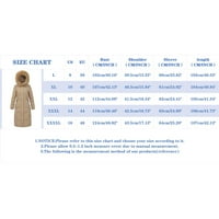 Caicj topli zimski kaputi za žene Elegantni zimski kaput V Vrat Jednostavni kaput sivi, XL