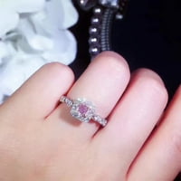 Djevojke luksuzne ružičaste umjetne drago kamenje prstena sa princezom palače nakit prsta bijeli bakar