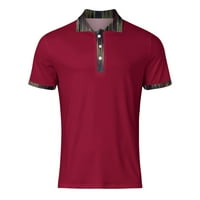 Polo majice za muškarce Ljeto novo casual muške majice kratkih rukava u boji Blok tri gumba Muška majica