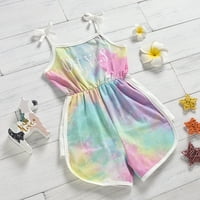 Toddler Baby Kids Girls Ties Dyed Rainbow suspenders ROMPER JUMPSUITI Outfits za 1-6t
