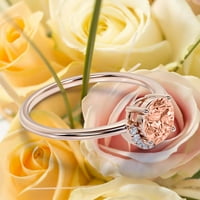 Vilično minimalistički 1. karatni ručni rez morgatit i dijamantski moissan zaručni prsten za vjenčani