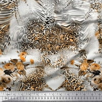 Soimoi narančasta mahovina Georgette tkanina ruža, cvjetni i leopard životinjski tkanini za životinje