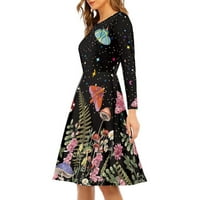 Ženska haljina Veličina S Loase Star Butterfly Ženska haljina s dugim rukavima Udobne haljine za ljuljačke