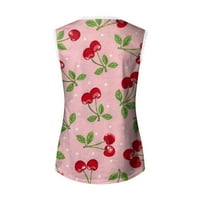 MLQIDK ženske čipke vrhove za ljetni vrat casual labava fit cvjetna majica bez rukava čipke