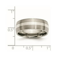 Titanium i sterling srebrni četkani standardni standardni fit bend, SZ 13