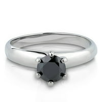 Black CZ Vjenčani prsten - Slijetanje vjenčani prsten - Titanijum vjenčani prsten - dame prsten, 6.5