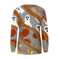 Tking modni vrhovi dugih rukava za žene Crewneck Halloween košulje za print casual pulover bluza đumbir