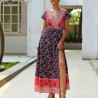 FVWitlyh Flower haljina za žene, Ležerne prilike na majici V-izrez Tuničke vrhove za gamaše