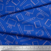 Soimoi Blue Rayon tkanina platna i četkica za boju umjetnost i obrt otisnuto tkanino dvorište široko