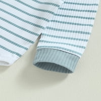 Novorođenče za dječake dječaka setovi s dugim rukavima Striped Print Romper + Hlače postavljaju odjeću