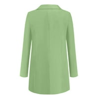 Miayilima Plus size za žene Žene Čvrsti kaput Otvoreni prednji džepovi Cardigan Formalno odijelo Dugi