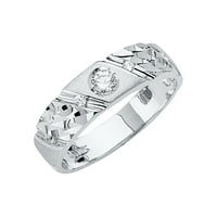 Jewels 14k bijeli zlatni prsten mens kubni cirkonijski CZ godišnjica vjenčanica Trio Set veličine 7.5