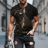 Fragarn Muškarci Proljeće Ljeto Ležerne prilike Slim 3D tiskani majica s kratkim rukavima TOP BluZA