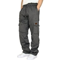 Muški casual jogger muški fitness trkački pantalone za crtanje labavog struka Solid džep labav