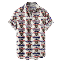 4. jula muška havajska majica USA Nacionalna zastava Grafički 3D košulja Ovratnik dnevni list Club kratki