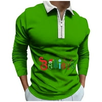 Hanas proljeće i jesenja nova majica patentni patentni košulja, muške majice s dugim rukavima Green