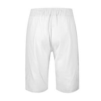 Muški casual šorcs Solid Color Crtavice Loose prozračne kratke hlače za plažu i sportske bijele veličine