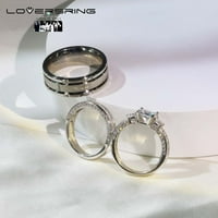 Par prstenovi za vjenčani prsten ženski kvadratni rez moissitni zaručnički prsten u sterlingu srebrnim