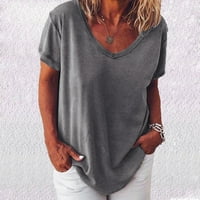 T majice za žene plus veličine modni ljetni casual labav kratki rukav Pullove pulovene bluza majica