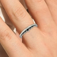 0,25ct Crown Black Diamond Moissite 10k bijeli zlatni prsten za vjenčanje