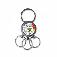 Portugal Ljubav Srčana Landscap Nacionalna zastava od nehrđajućeg čelika Metalni držač tastera za ključeve