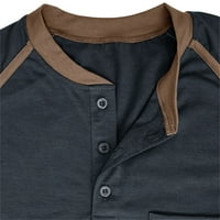 Polo majica s dugim rukavima za muškarce kontrastna boja tanki dugi rukav džepni džepni ležerni sportski