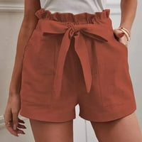 OKBOP Atletski kratke hlače za žene Ljeto u boji Široka noga labava kratke hlače za čipke, narančasta