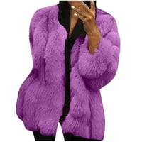 Virmaxy Ženska plemenita luksuzna FO FO kaput plišana jakna plus veličina zimska topla labava postolja