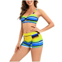 Hesxuno kupaći kostim žena bikini dame moda višebojna gradijentna boja print šuplji žensku splitske