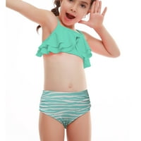 Fesfesfes Djevojke Ljetni kupaći kostimi Casual Slatko cvjetni print Dvostruki rujli Sling kupaći kostimi