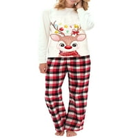 Porodica koja odgovara božićnim pidžamama setovi na dugim rukavima ELK print topplaide hlače ili kombinezon