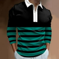 Tosmy Muške polo majice Muška modna labava rever sa 3D digitalni tisak Dugih rukava Top Muška majica