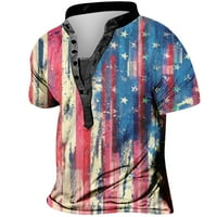 Fanxing polo majice za muškarce u SAD-u zastava muškarac majica patriotski američki kratki rukav Crewneck