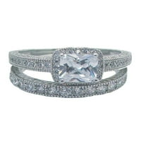 Edwin Earls Dame 2,50ct Vintage Style CZ Vjenčani prsten set Sterling Silver Muška titanijumski vjenčanje
